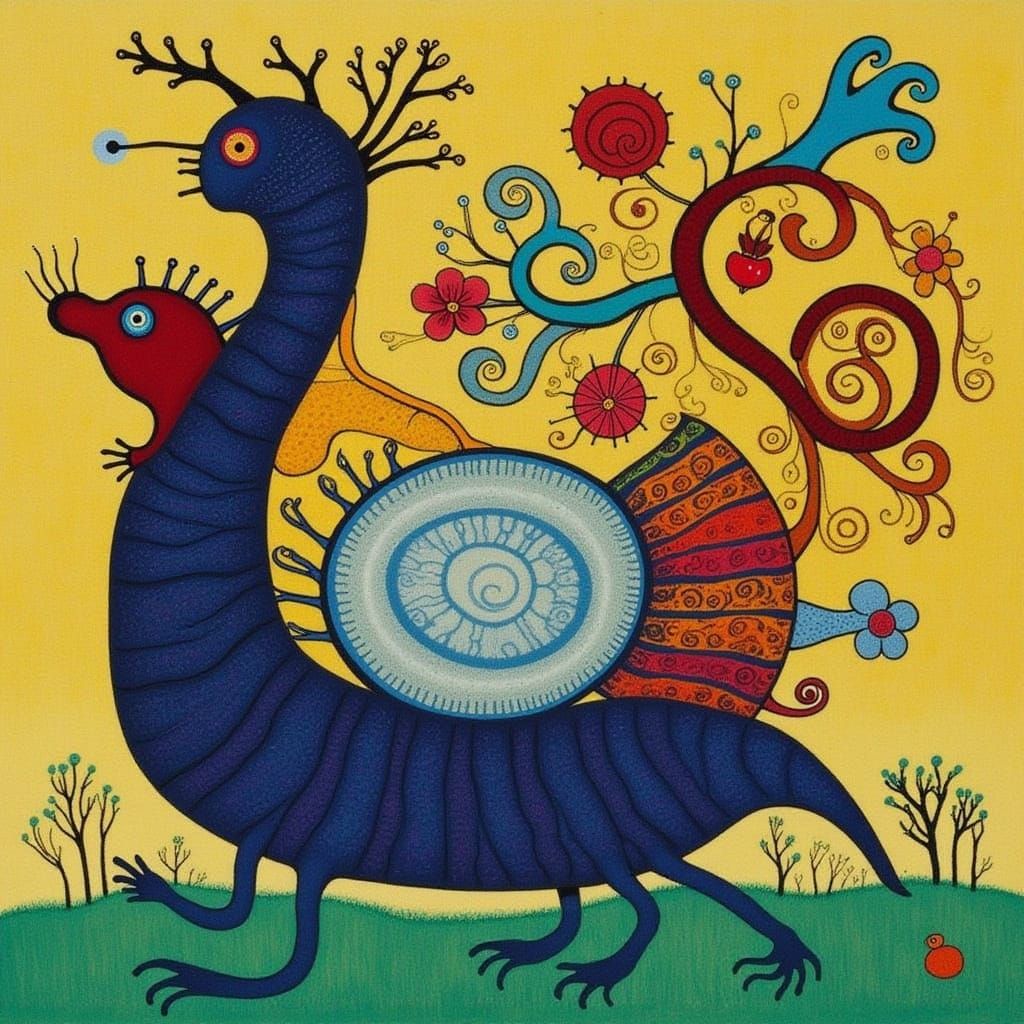 Colorful Abstract Composition with Layered Textures