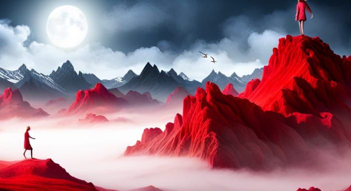 Moss Woman in Sunlight: A Digital Art Creation