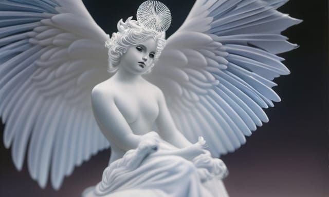 A micro-close-up of a beautiful snowflake angel absolutely magnificent, beautiful gorgeous