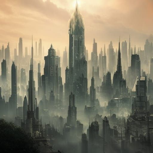 Silhouette Watches City Burn in Digital Matte Painting