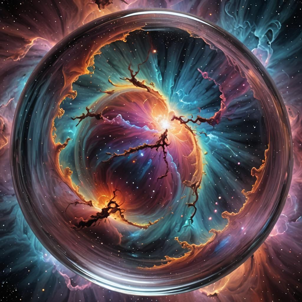 Nebula in Glass Bowl Digital Illustration