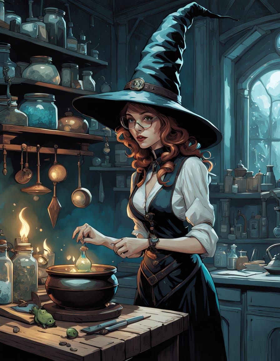 Witch's Mystical Kitchen with Frog Pet