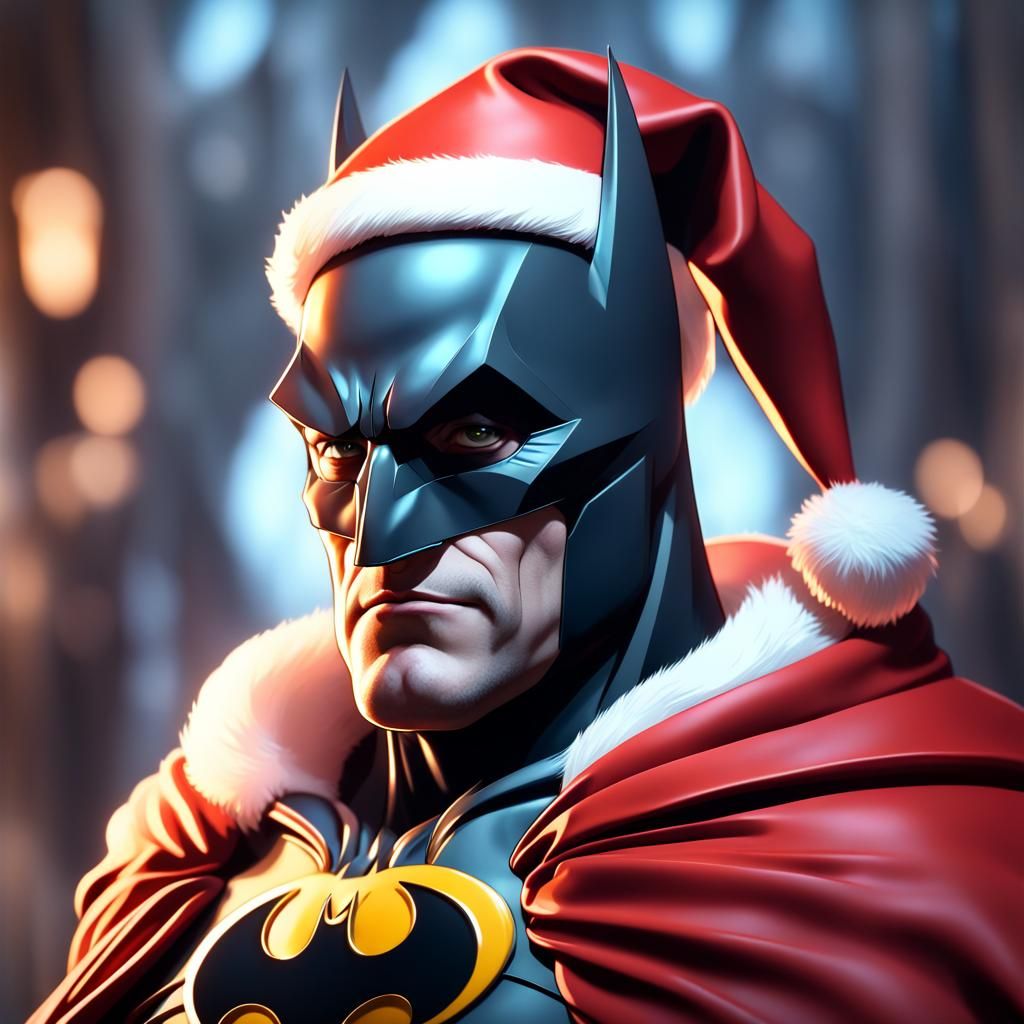 Batman as Santa Claus: Hyperdetailed Concept Art