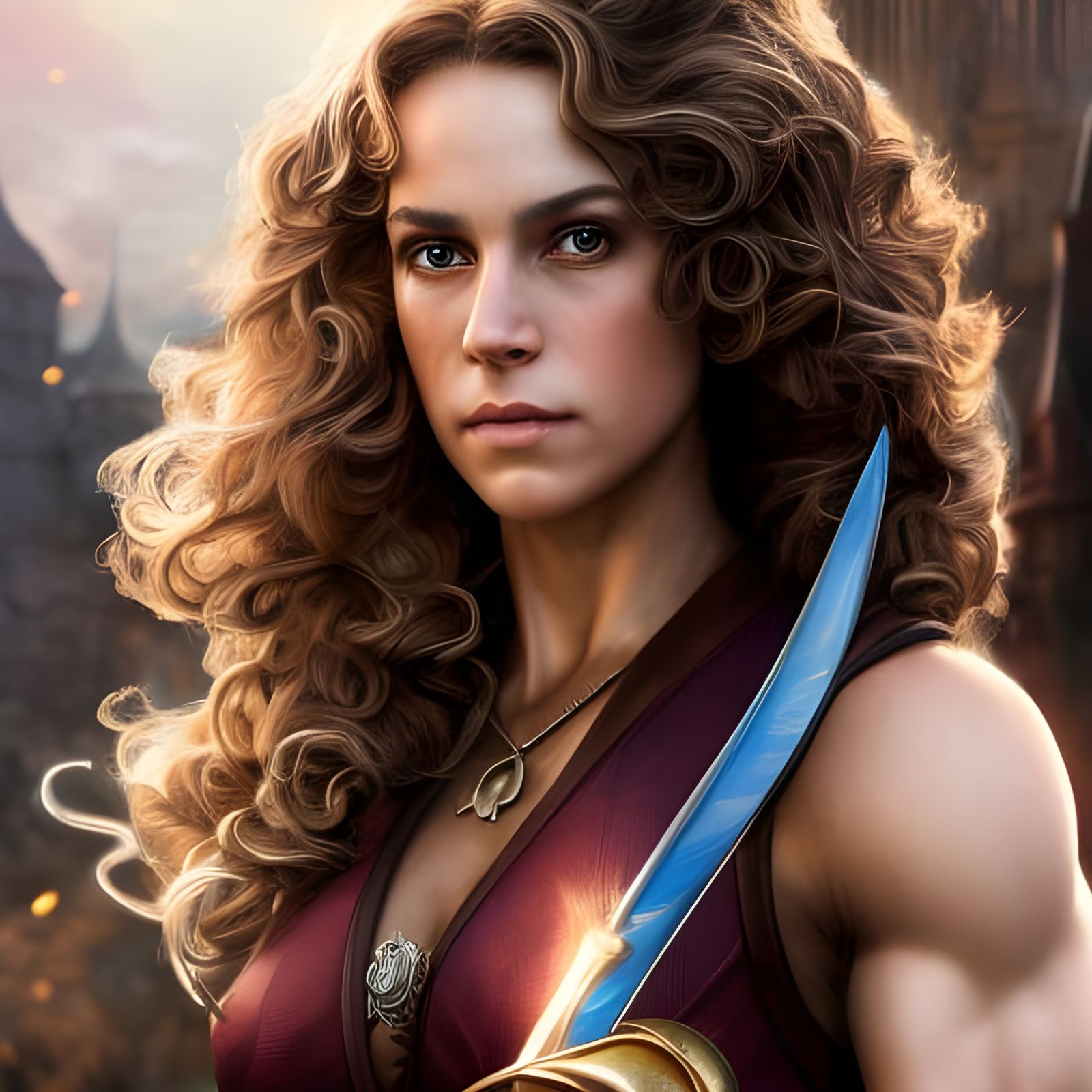 Muscular Hermione Granger in Rococo Style