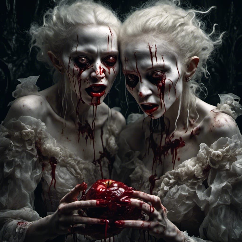 Sinister Horror: Albino Twins and the Red Apple