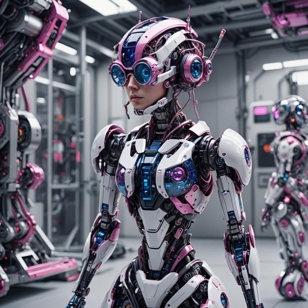 Futuristic Robot Ballerina Shimmers in Sci-Fi Style