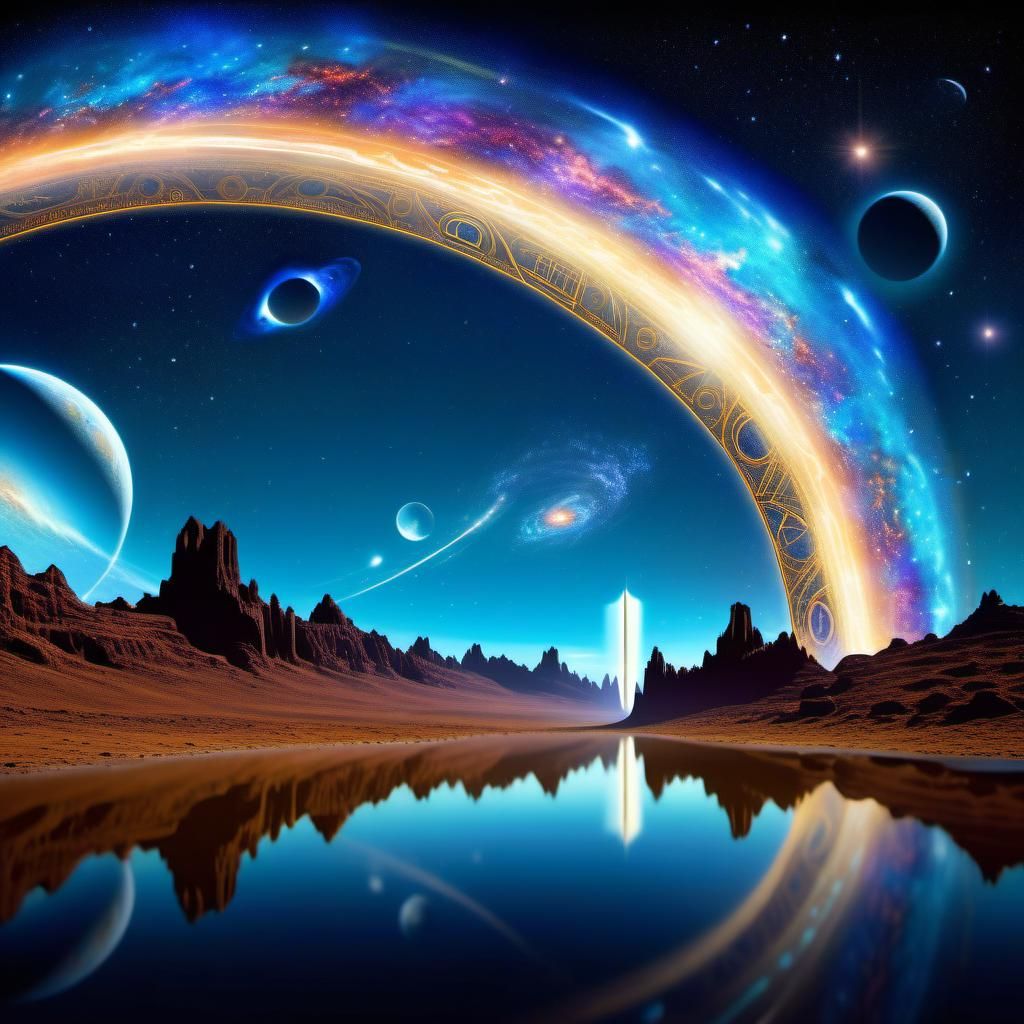 Cosmic Portals in a Fantastical Matte Painting