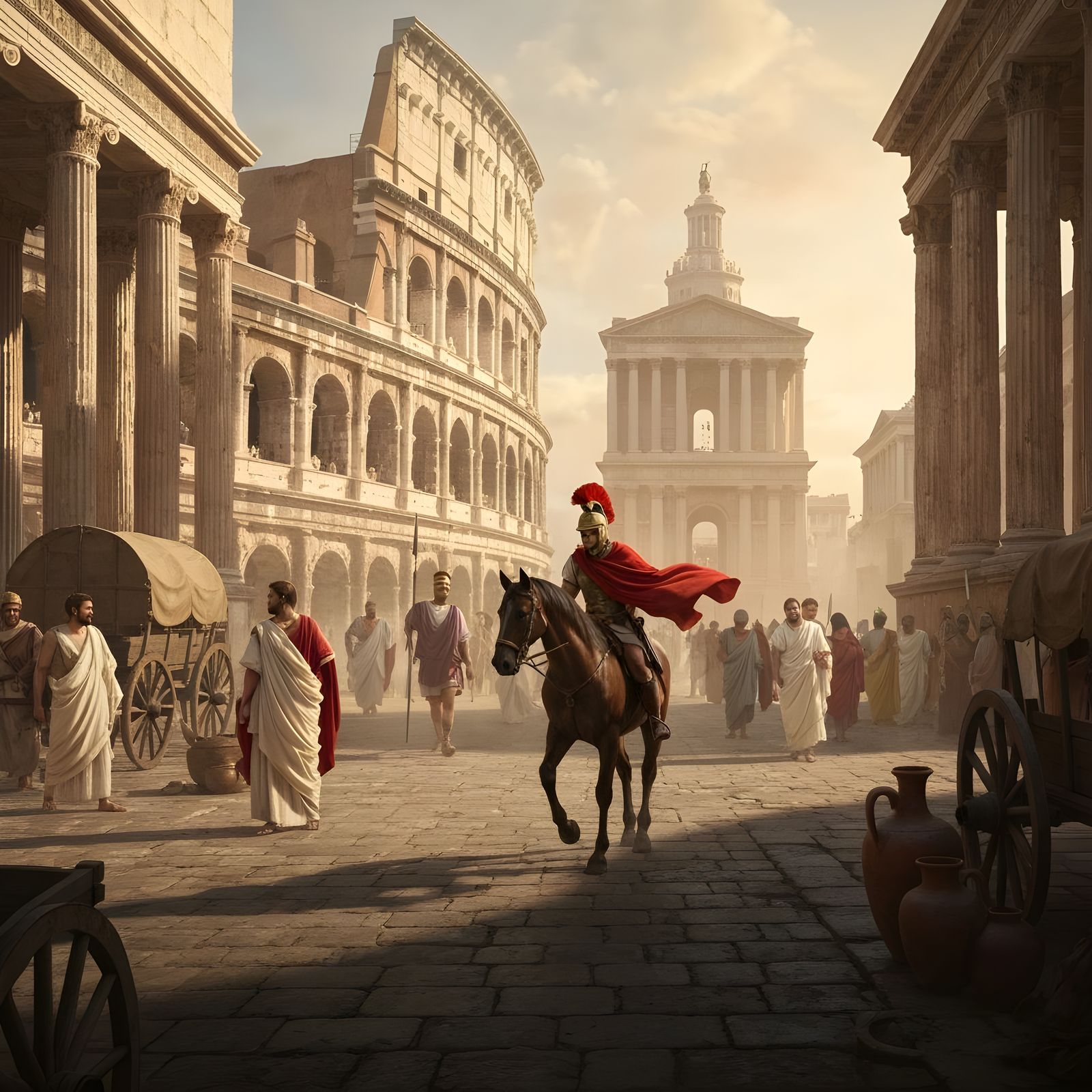 Golden Hour in Ancient Rome: A Hyperreal Vision