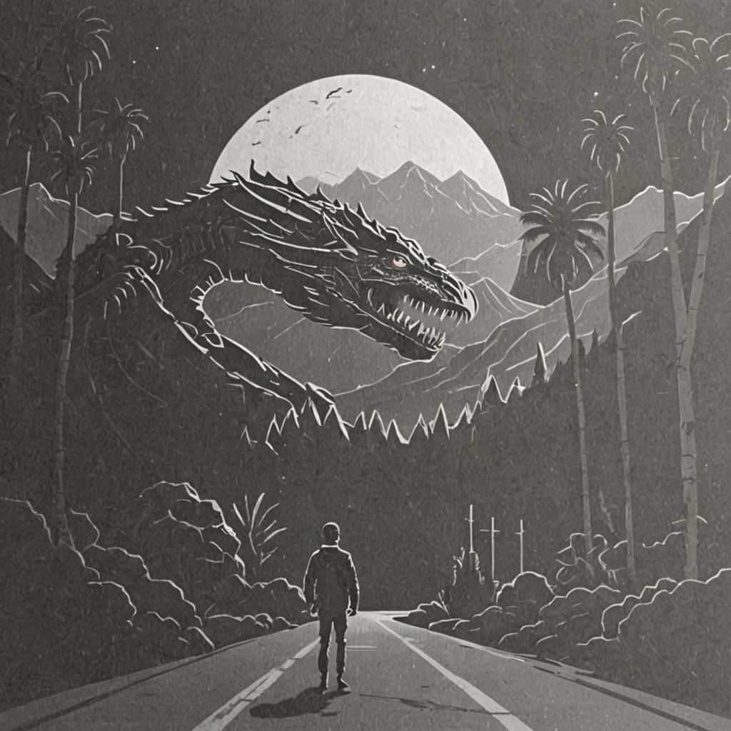 Simple Black and White Comic Style Logo