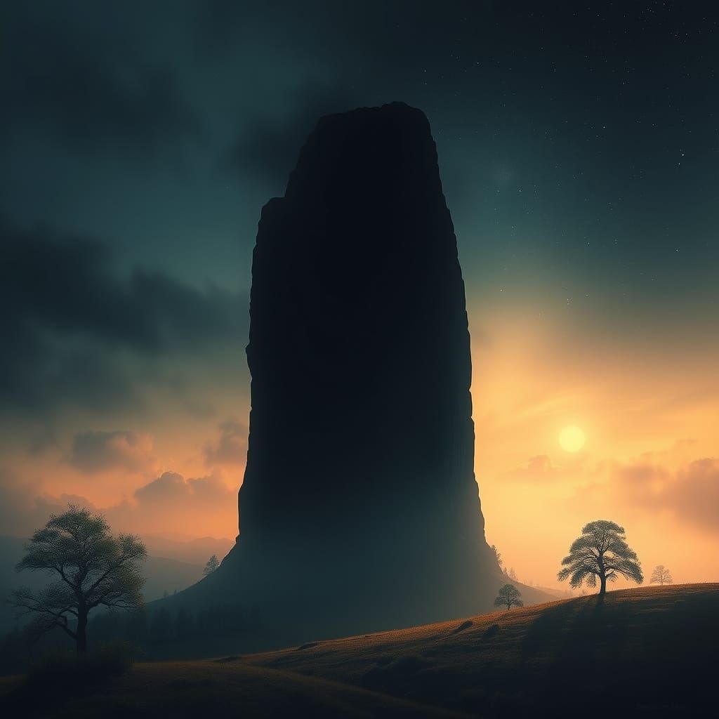 Contrasting Day and Night Landscape Art