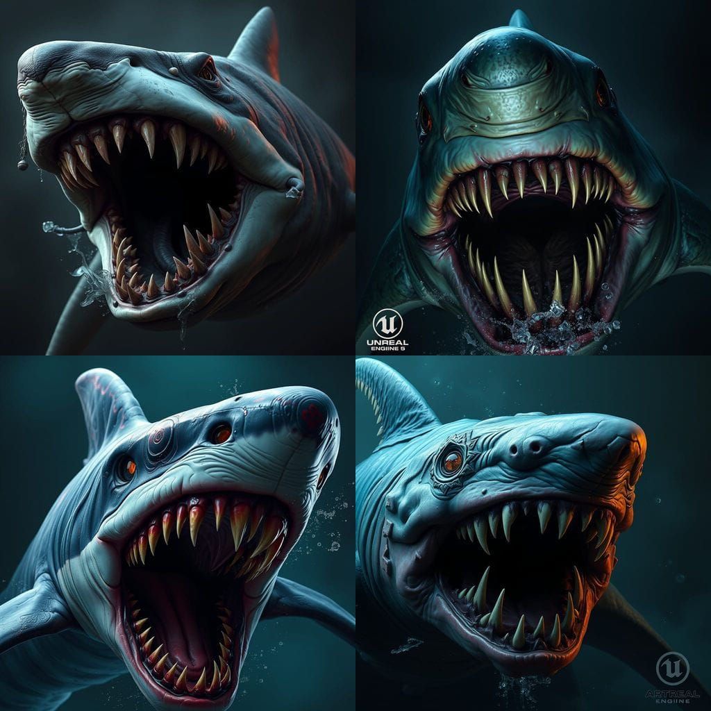 Surreal Goblin Shark in a Deep Fantasy Realm