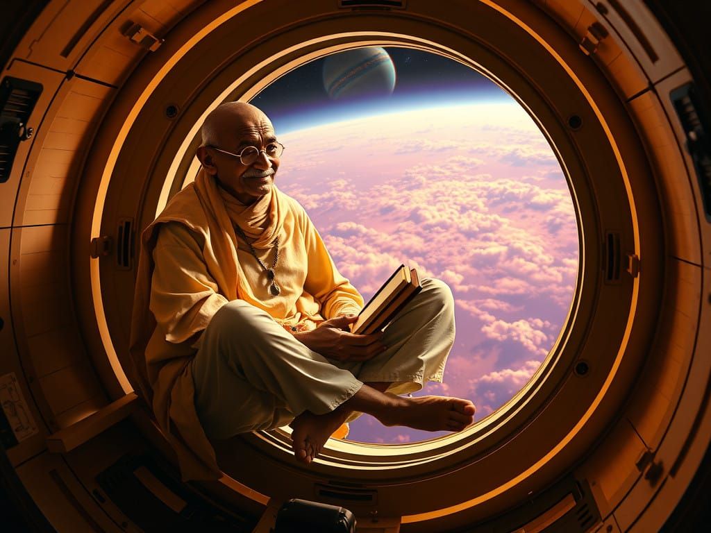 Gandhi Amidst Cosmic Wonder