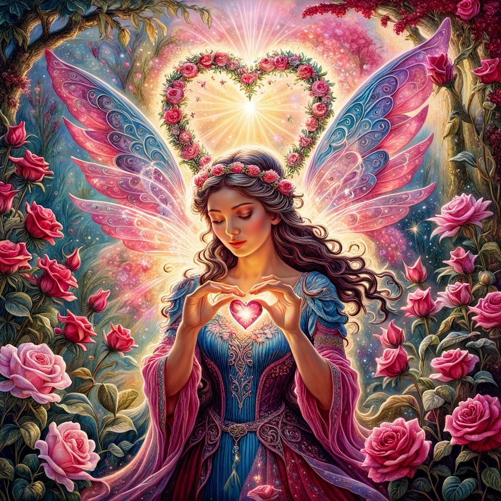 Fairy Casting Love Spell in Symbolic Surrealism Style
