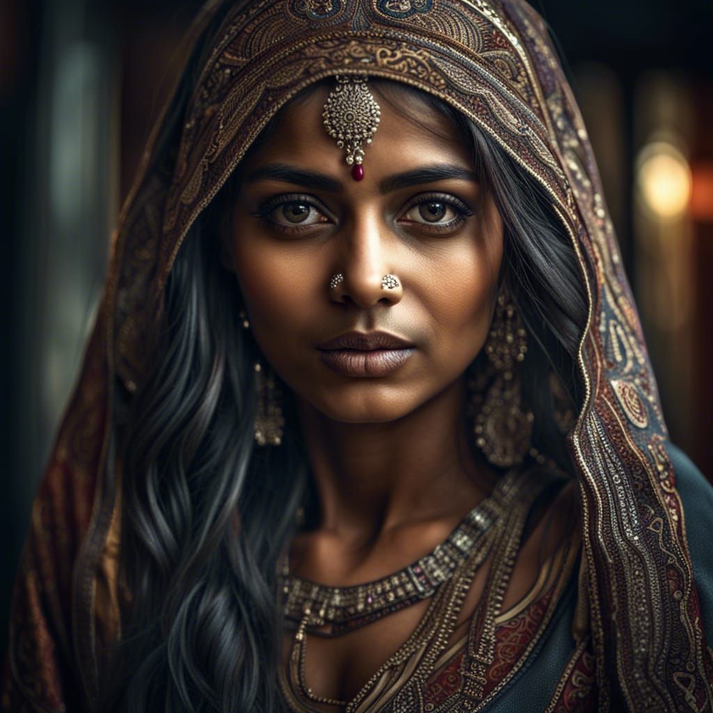 Gorgeous Indian Woman in Hyperrealistic Detail