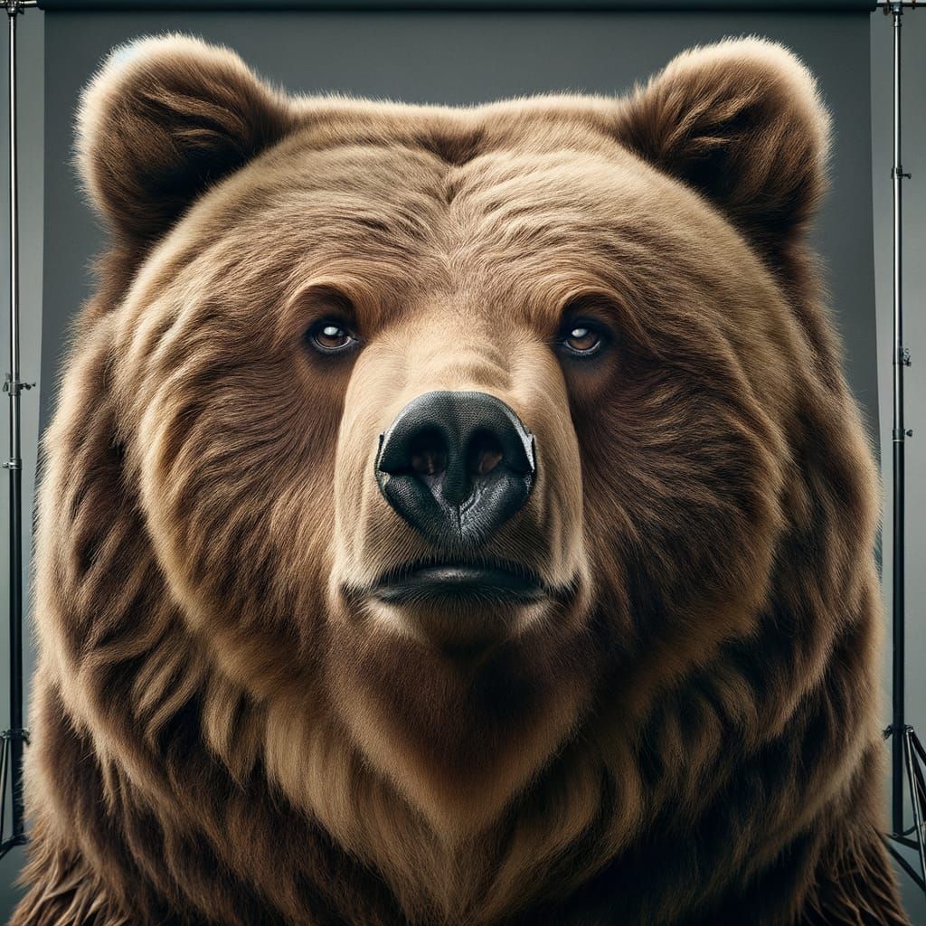 Sophisticated Grizzly Bear Portrait in Studio