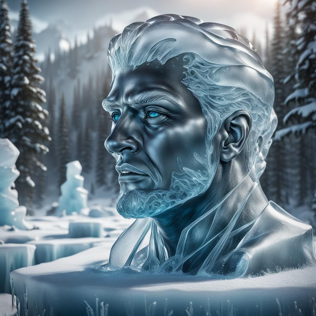 Emotional Ice Sculptures: Fantastical Digital Art