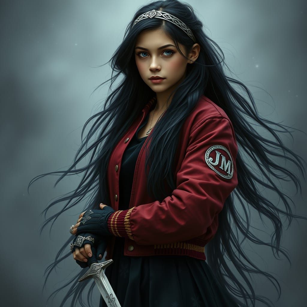 Ethereal Teenage Girl with Silver Hair and Mystical Eyes