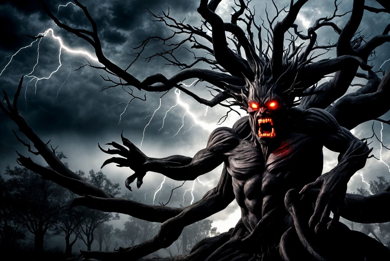 Angry Demon Tree Struck by Lightning