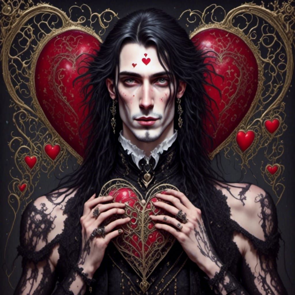 Stylized King of Hearts Digital Portrait