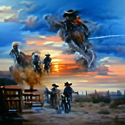 Cowboy Sunset Shootout with Ghost Riders