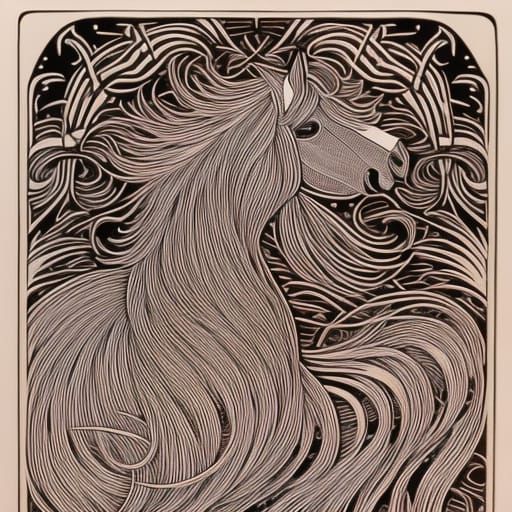 Cute Pony Linocut