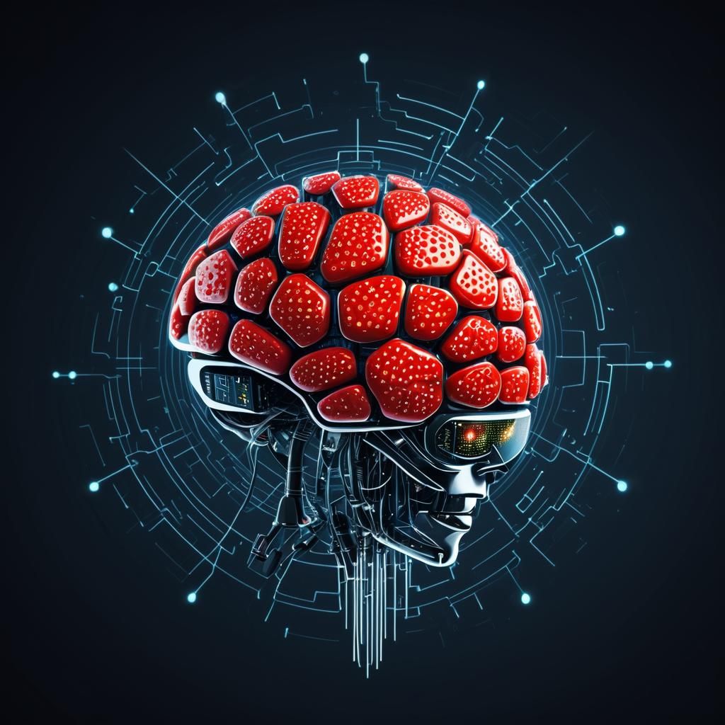 Futuristic AI Strawberry Concept