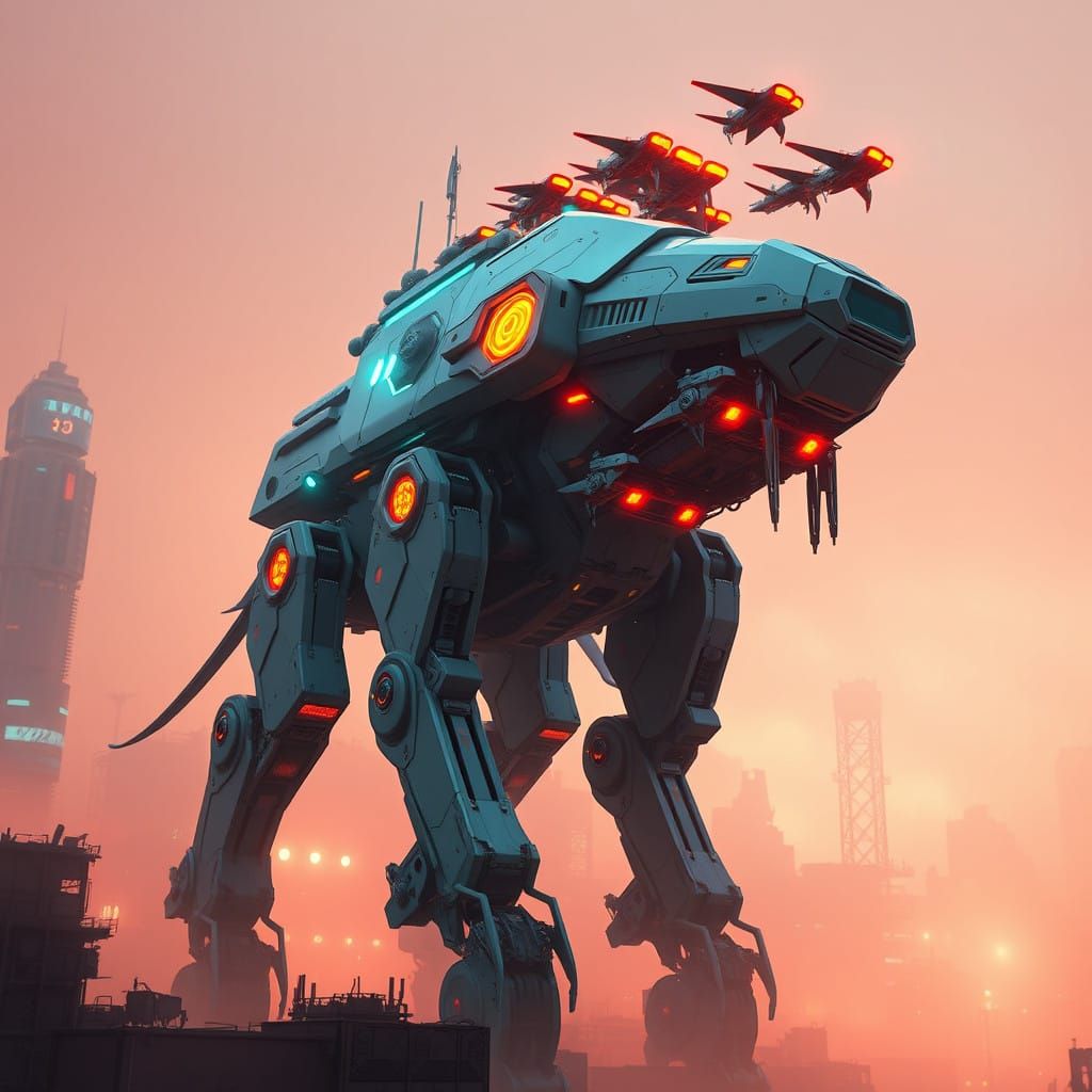 Salvage Yard Drone Carrier Mech "Big Stompy"