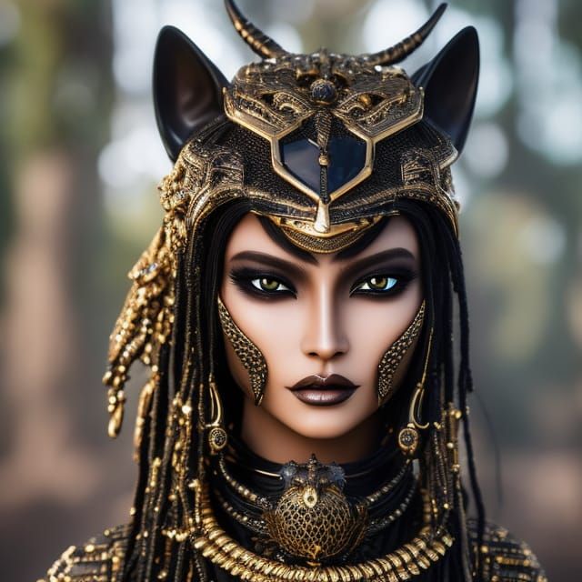 Goddess Bastet: Alien Cat Humanoid in Egyptian Temple