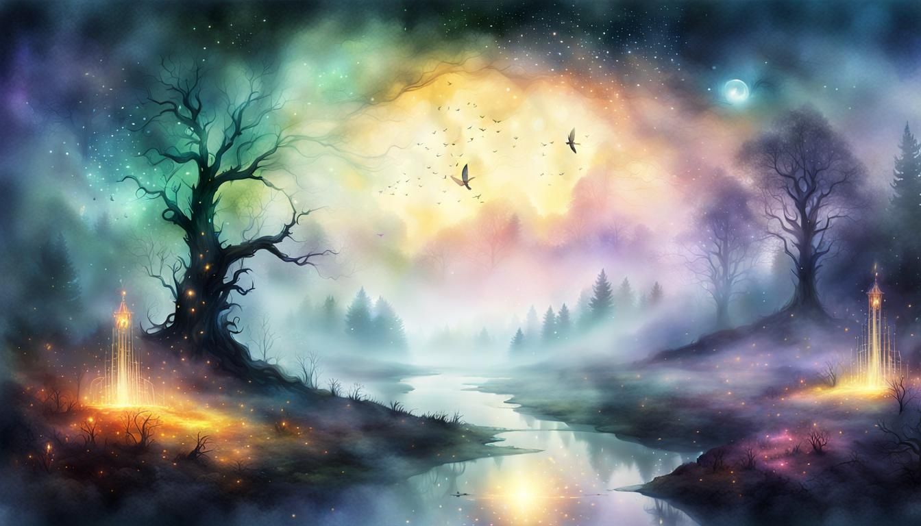 Dreamscape Portal in Gothic Fantasy Landscape