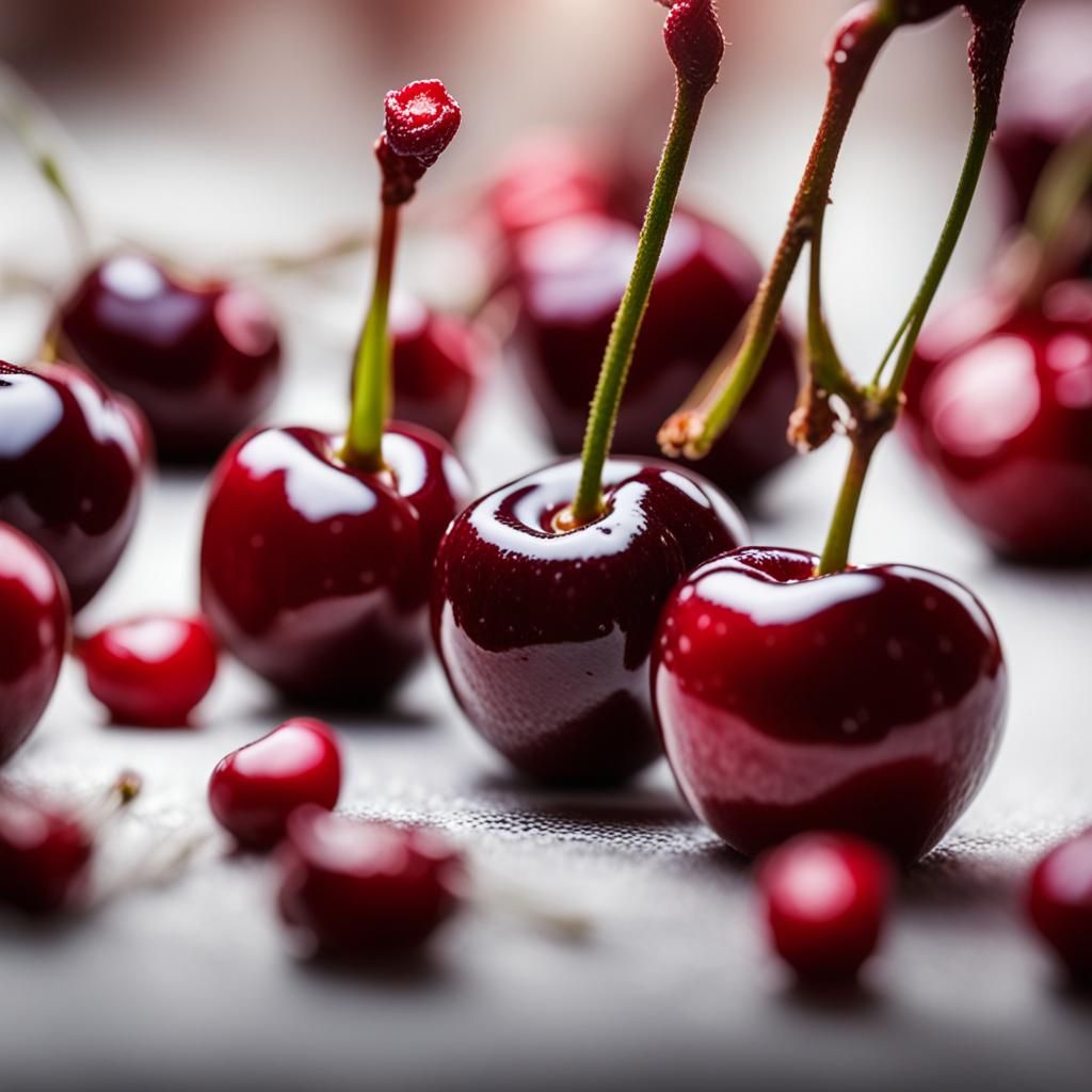 Glossy Cherries: A Close-Up Professional Photography Study