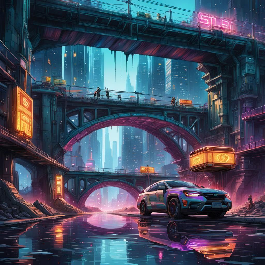 Under bridge housing in an advanced city