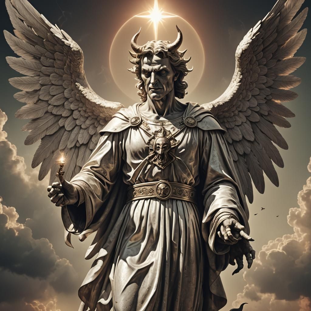 Satan Angel of Light in Retro Hyperrealism