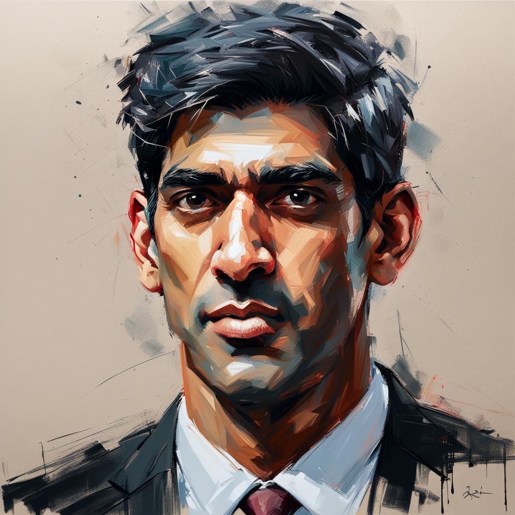 Rishi Sunak Portrait in Figurative Style
