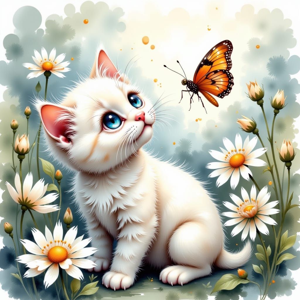 Whimsical Springtime Scene in Impressionistic Style