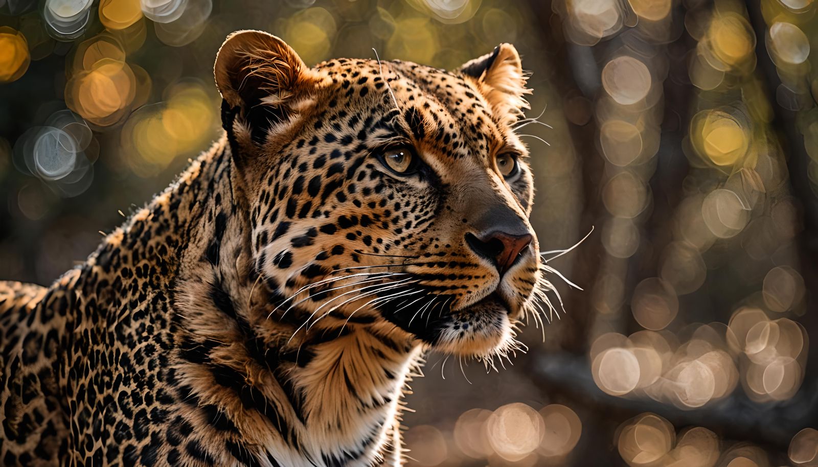 Hyperrealistic Leopard Editorial Photo with Spectacular Ligh...