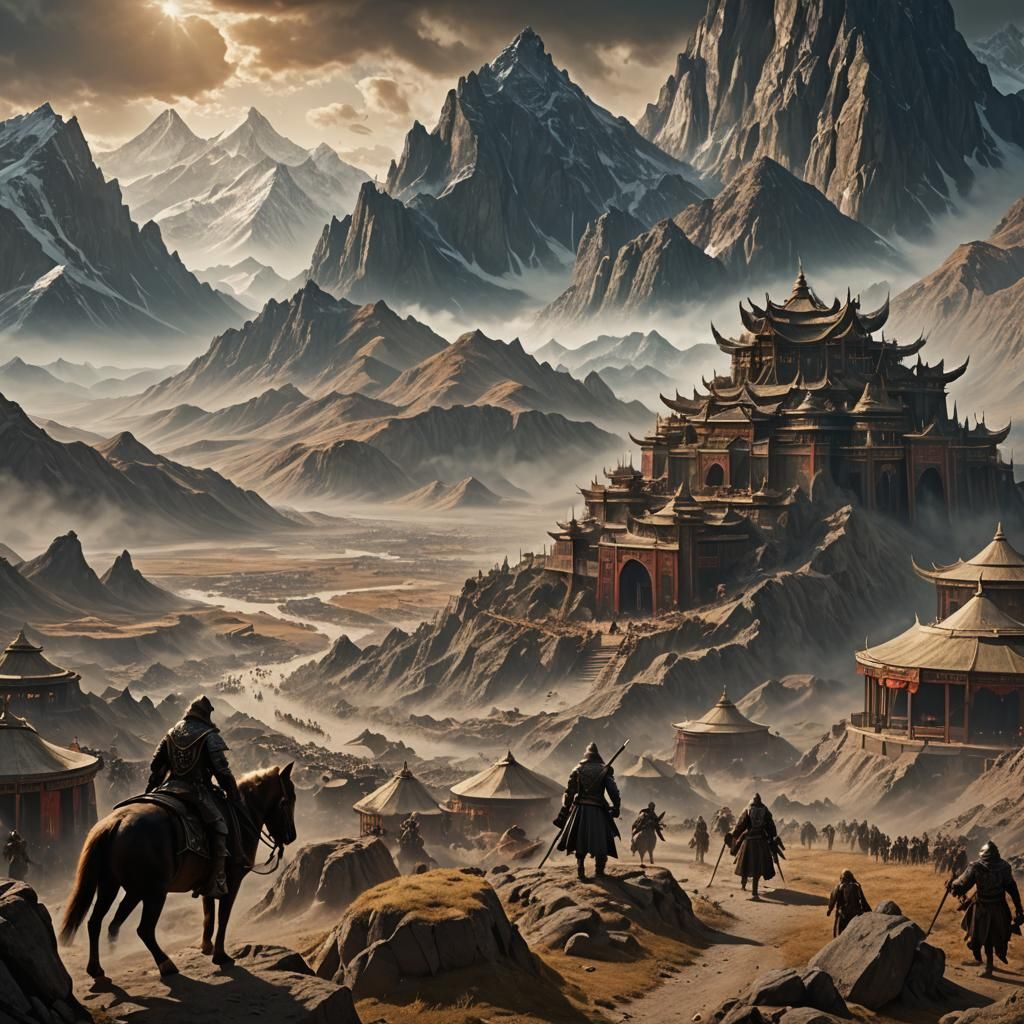 Hobgoblin Wolf Riders in Barren Mountain Landscape