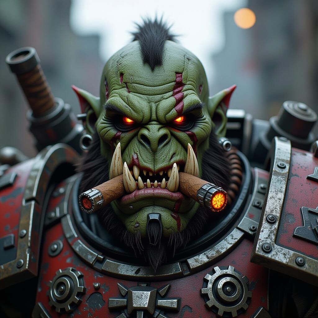 Fearsome Space Ork Warboss Portrait