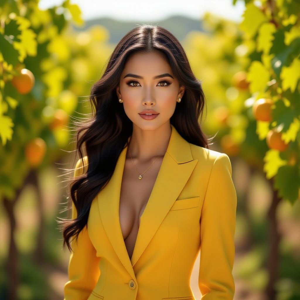 Hyperrealistic Portrait in a Grapes Plantation