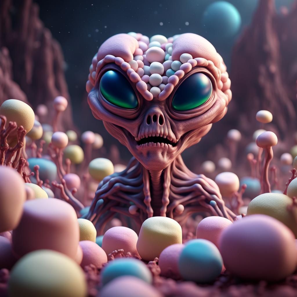 Marshmallow Alien Fantasy Concept Art