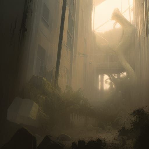 Dystopian Fossil Revival in Pastel Tones