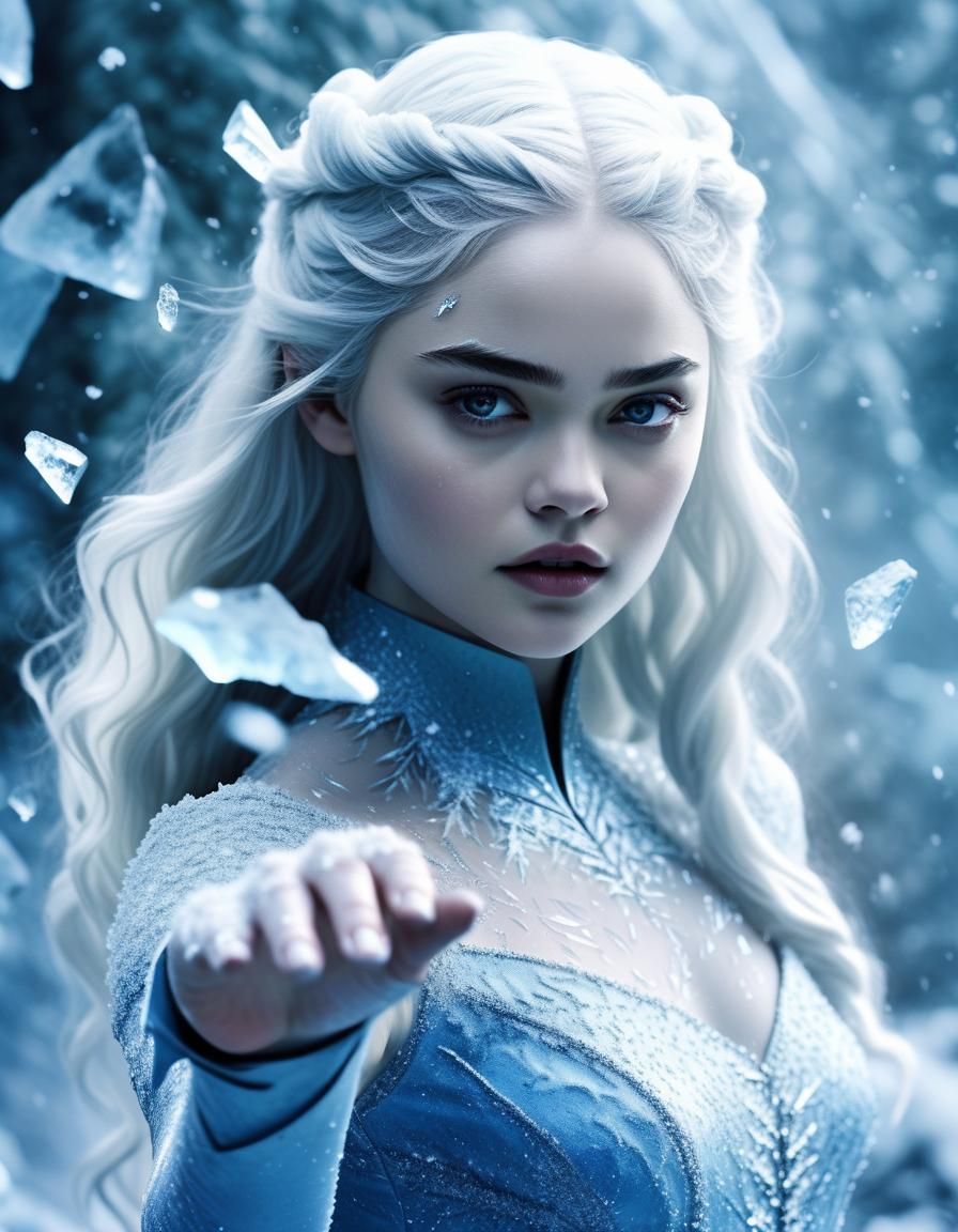 Killer Frost Radiates Icy Power in Dark Fantasy Style