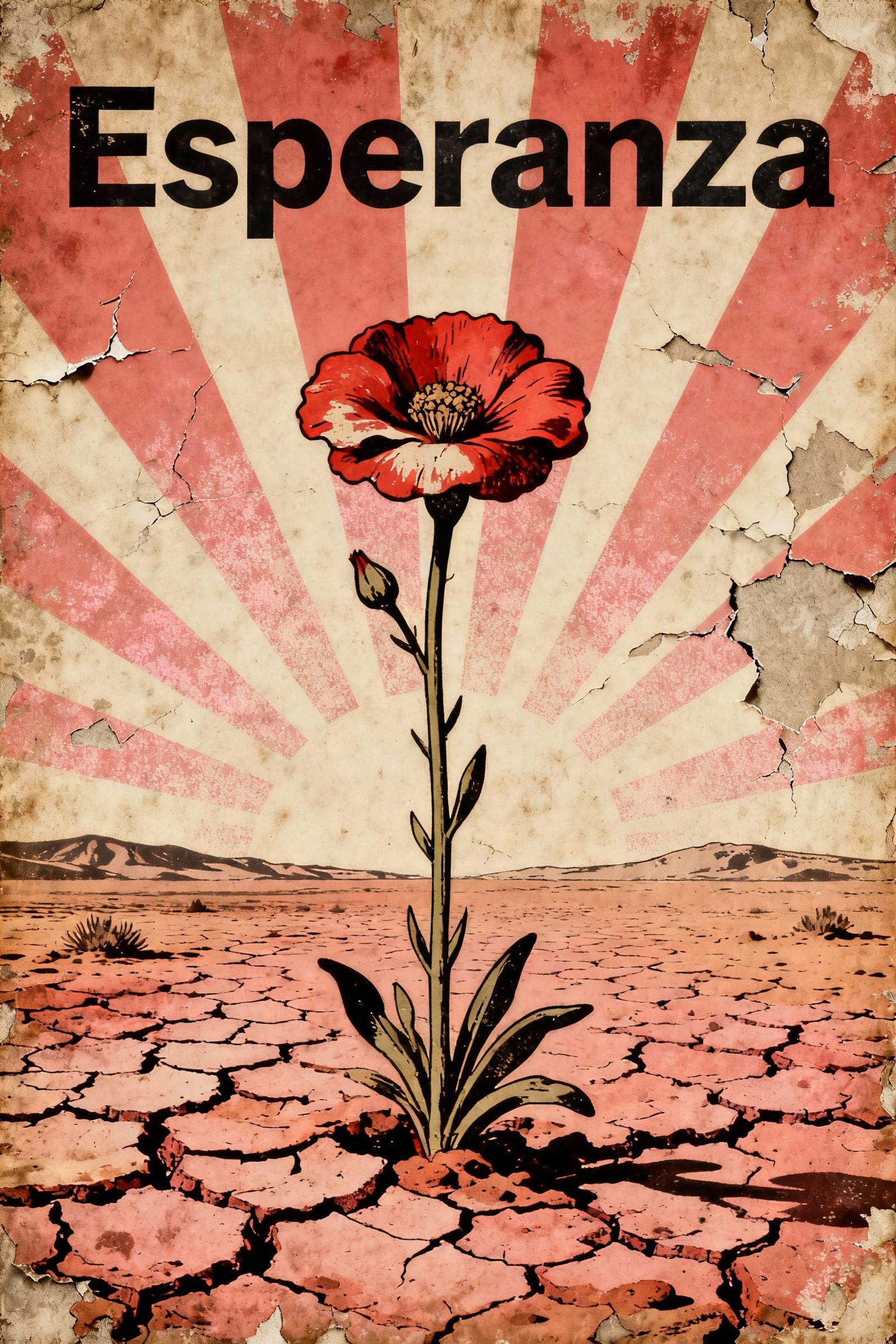 Esperanza Flower in Desert Vintage Bauhaus Poster