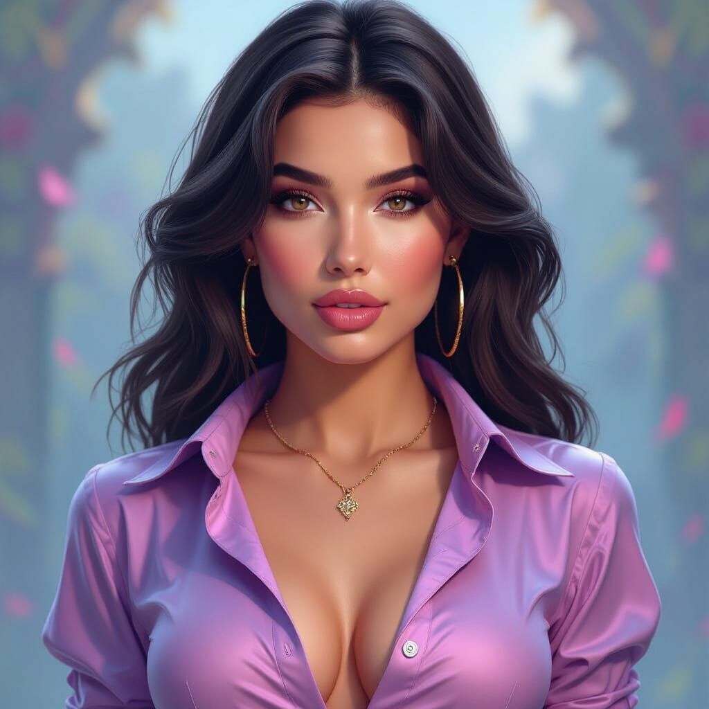 Demi Rose in Tight Shirt: Fantasy Concept Art
