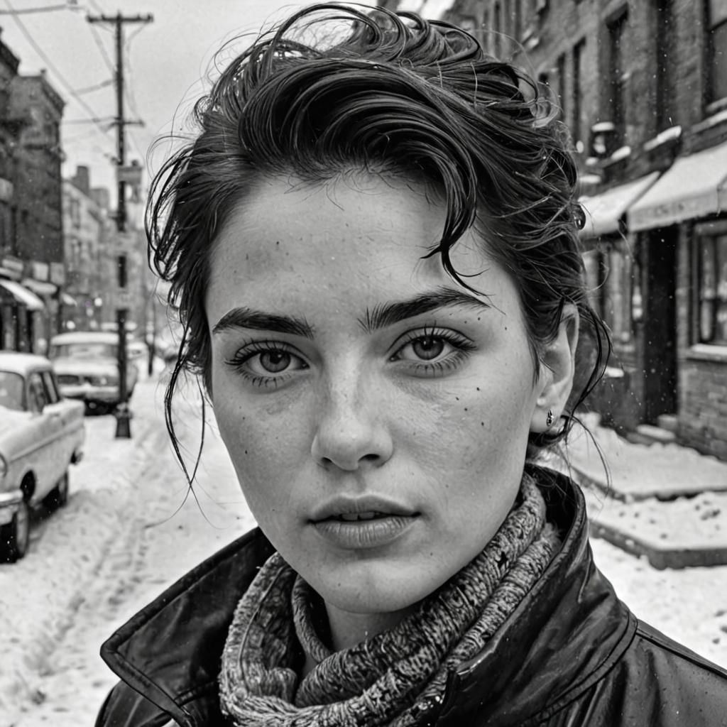 Cathy of the Brooklyn Gang: Line Art Portrait