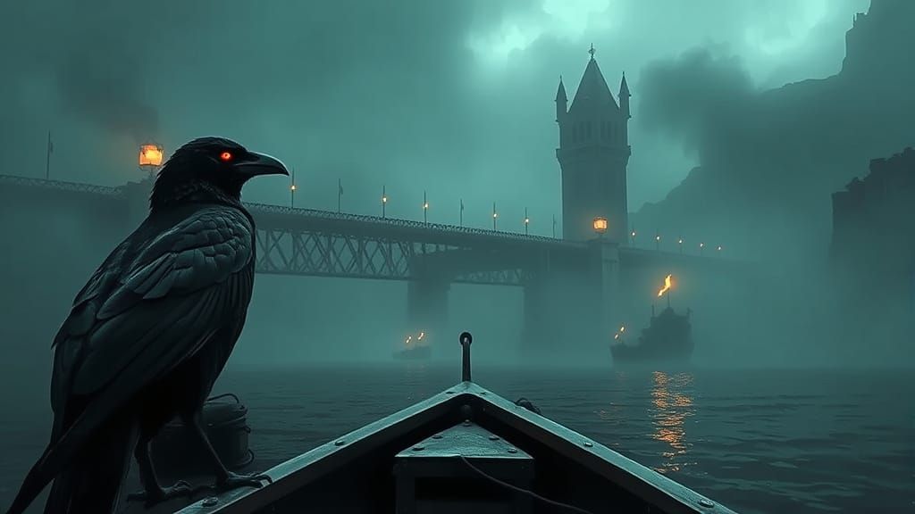 Ghostly Bridge to the Afterlife in a Haunting Landscape