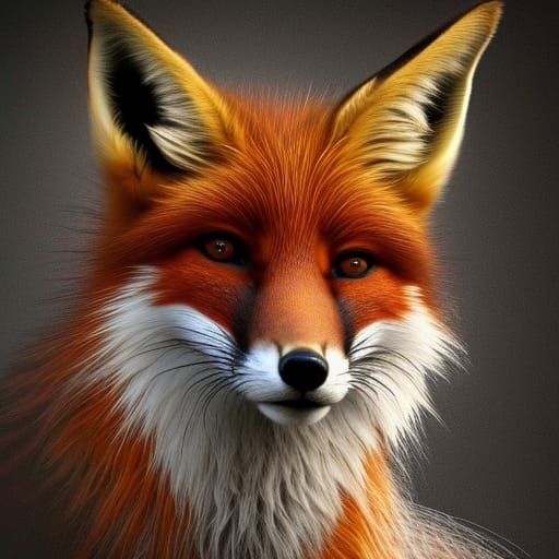 Majestic Nine-Tailed Fox in Detailed Digital Art