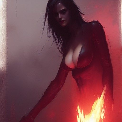 Sinister Succubus in Dark Fantasy Style
