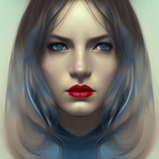 Elegant Woman Portrait in Art Nouveau Style