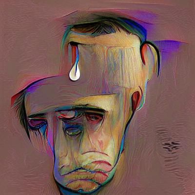 Expressive Portrait of a Man in Despair