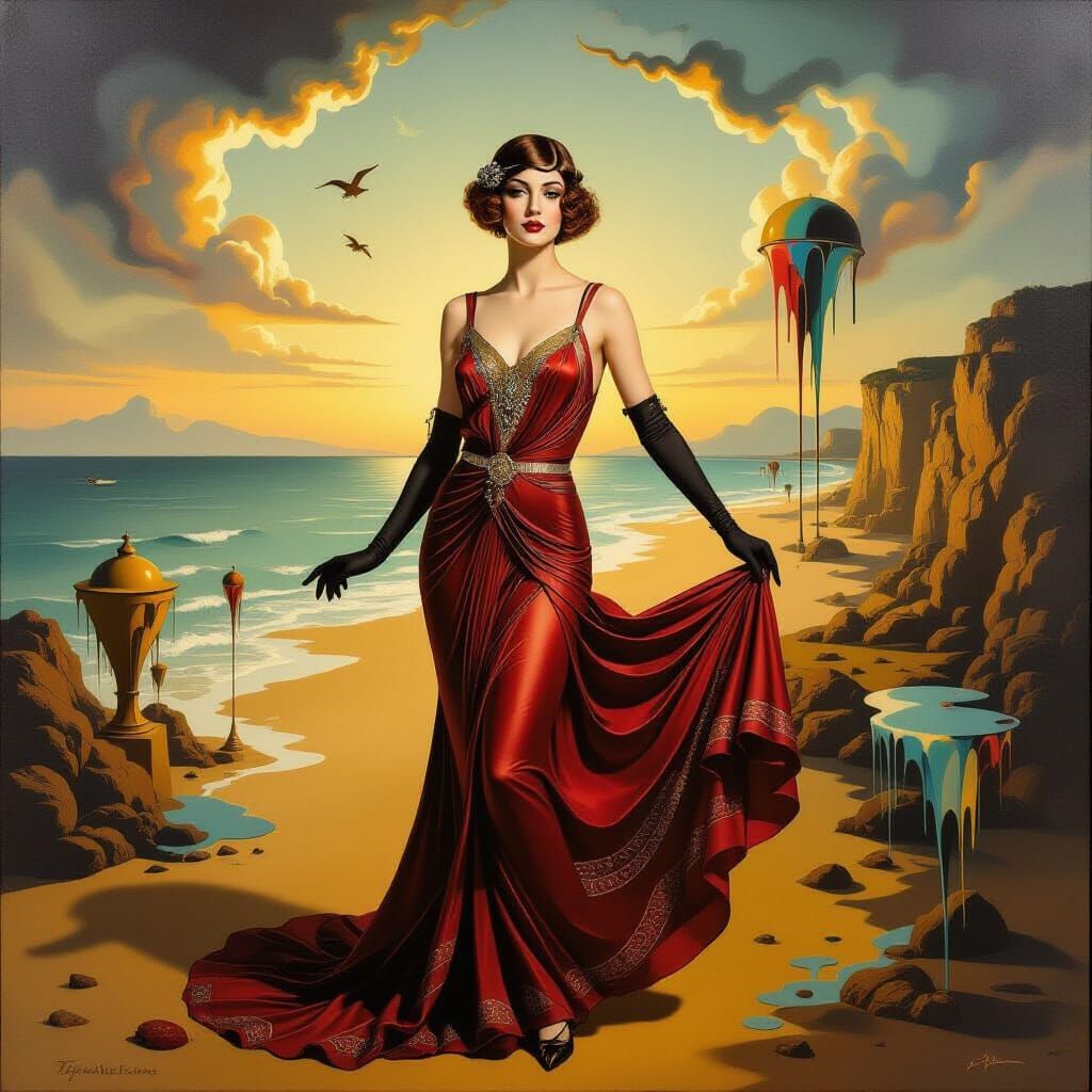 Surrealist Dreamscape of 1925 Beauty Style